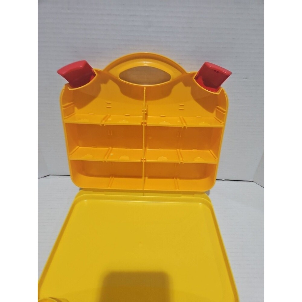 LEGO Yellow & Orange Plastic Carrying Case Storage Box With Dividers - Picture 3 of 5